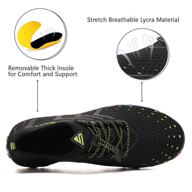 WateLves Water Shoes Mens Womens Beach Swim Shoes Quick-Dry Aqua Socks Pool Shoes for Surf Yoga Water Aerobics (Classic Black, 42) - Image 2